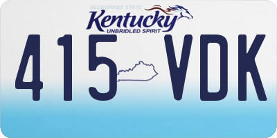 KY license plate 415VDK