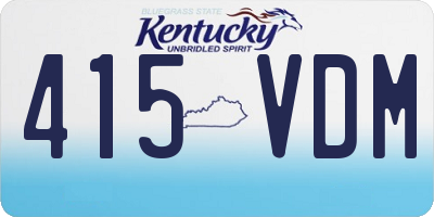KY license plate 415VDM
