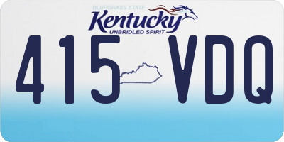KY license plate 415VDQ