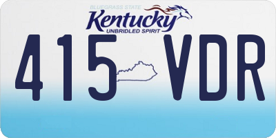 KY license plate 415VDR