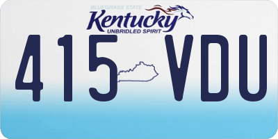 KY license plate 415VDU