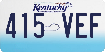 KY license plate 415VEF