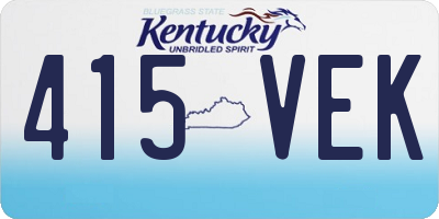 KY license plate 415VEK