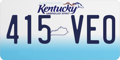 KY license plate 415VEO