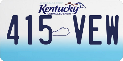 KY license plate 415VEW
