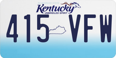 KY license plate 415VFW