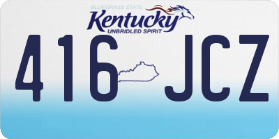 KY license plate 416JCZ