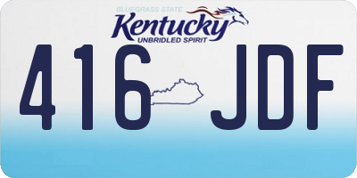 KY license plate 416JDF