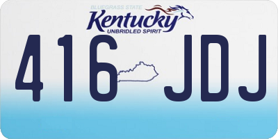 KY license plate 416JDJ