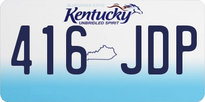KY license plate 416JDP