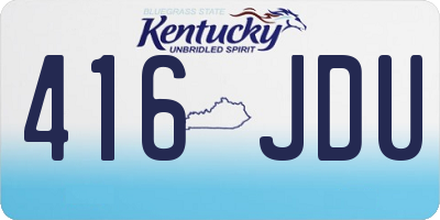 KY license plate 416JDU