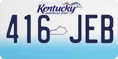 KY license plate 416JEB