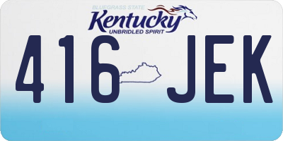 KY license plate 416JEK