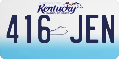 KY license plate 416JEN