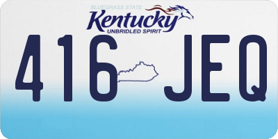 KY license plate 416JEQ