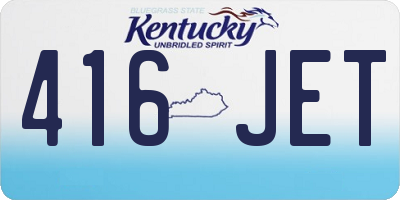 KY license plate 416JET