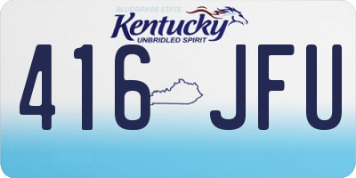 KY license plate 416JFU