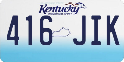 KY license plate 416JIK