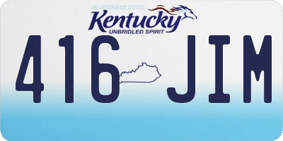 KY license plate 416JIM