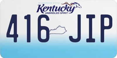 KY license plate 416JIP