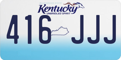 KY license plate 416JJJ