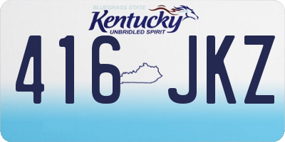 KY license plate 416JKZ