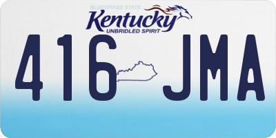 KY license plate 416JMA