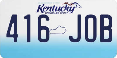 KY license plate 416JOB