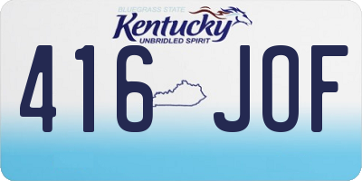 KY license plate 416JOF