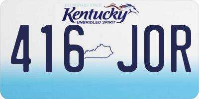 KY license plate 416JOR