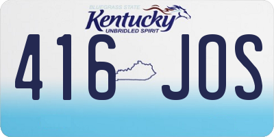 KY license plate 416JOS