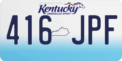 KY license plate 416JPF