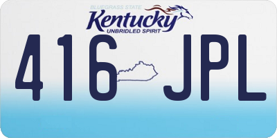 KY license plate 416JPL