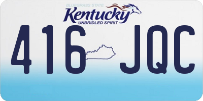 KY license plate 416JQC