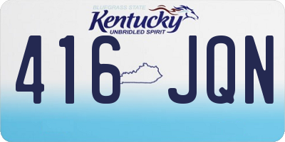 KY license plate 416JQN