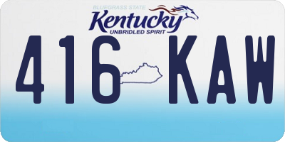 KY license plate 416KAW
