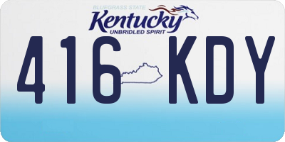 KY license plate 416KDY