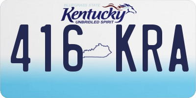 KY license plate 416KRA