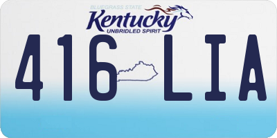KY license plate 416LIA