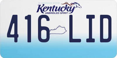 KY license plate 416LID