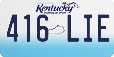KY license plate 416LIE
