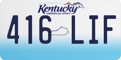 KY license plate 416LIF