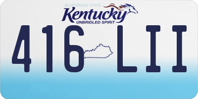 KY license plate 416LII
