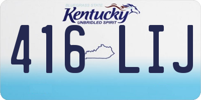 KY license plate 416LIJ
