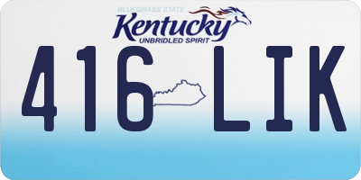 KY license plate 416LIK