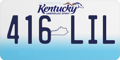 KY license plate 416LIL
