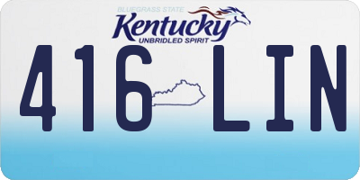 KY license plate 416LIN