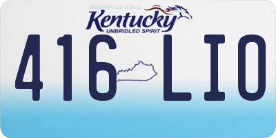 KY license plate 416LIO
