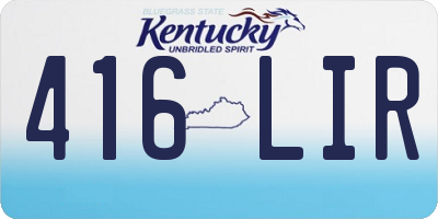 KY license plate 416LIR