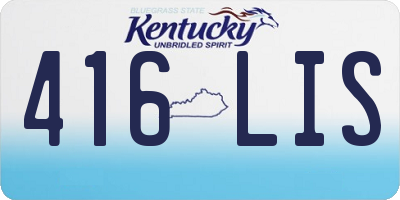 KY license plate 416LIS